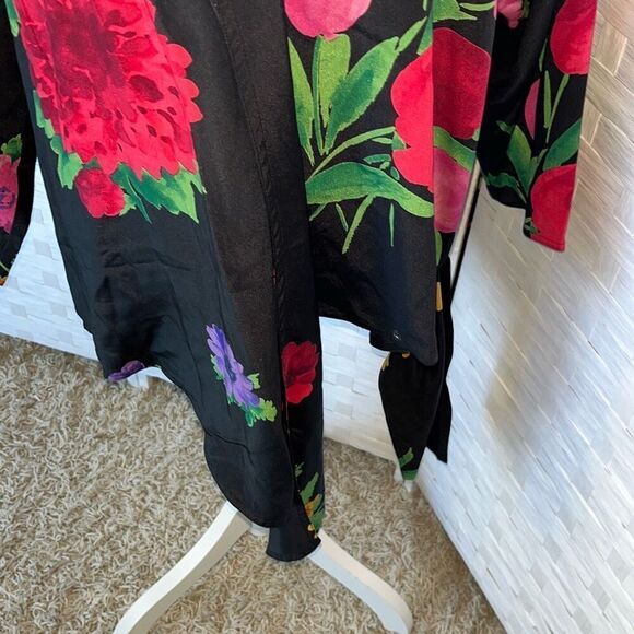 Beautiful Max Mara Floral Art Pura Seta 100% Silk Wrap Blouse US 6 - Picture 9 of 16